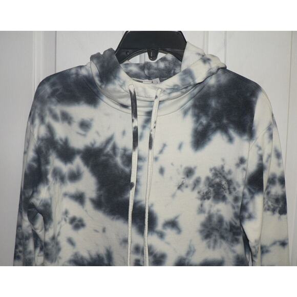 Z by Zella Women's Cropped Long Sleeve Tie Dye Hoodie in Black/Blue XS MSRP $30 - Picture 3 of 5